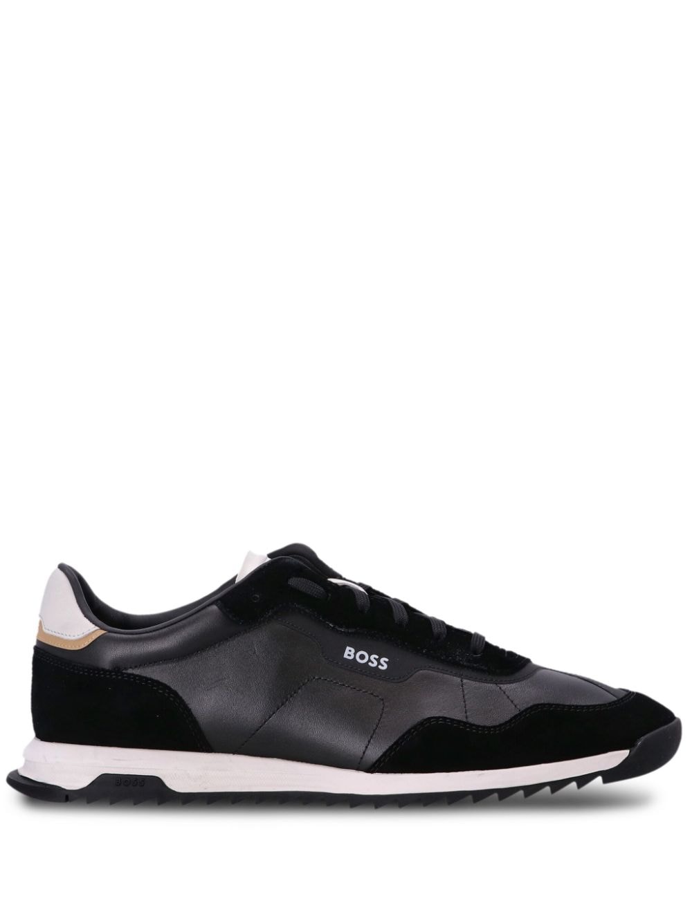 BOSS low-top panelled leather sneakers