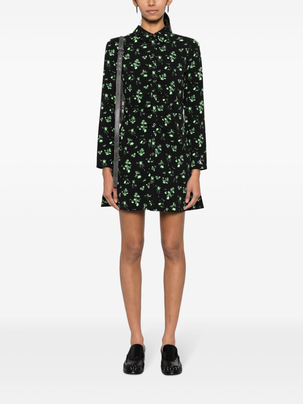 Calvin Klein Jeans  floral-print mini shirtdress