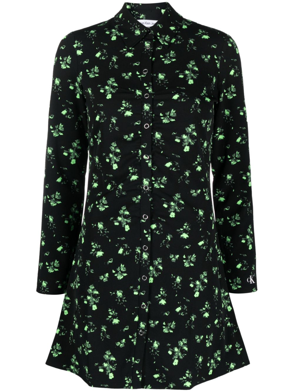 Calvin Klein Jeans  floral-print mini shirtdress