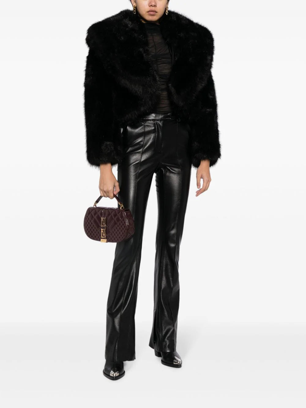 Versace  faux-fur hooded jacket