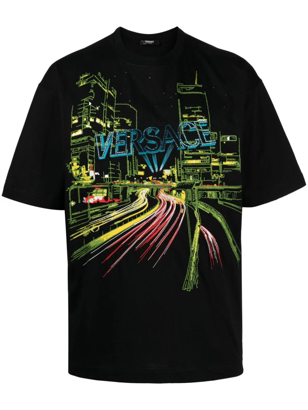 Versace  City Lights embroidery T-shirt