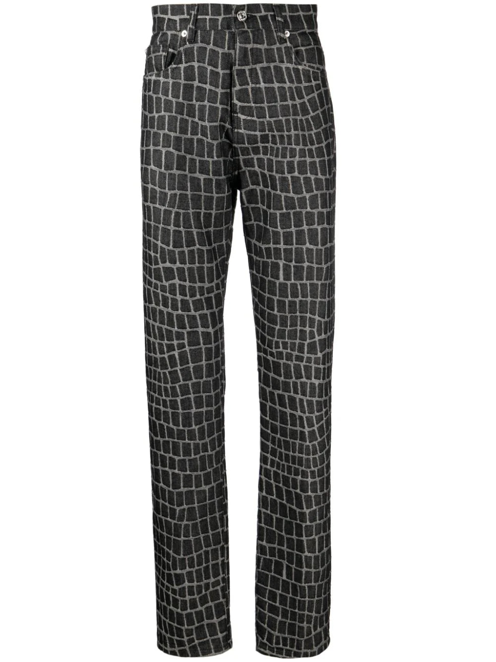Versace  crocodile-print straight-leg jeans