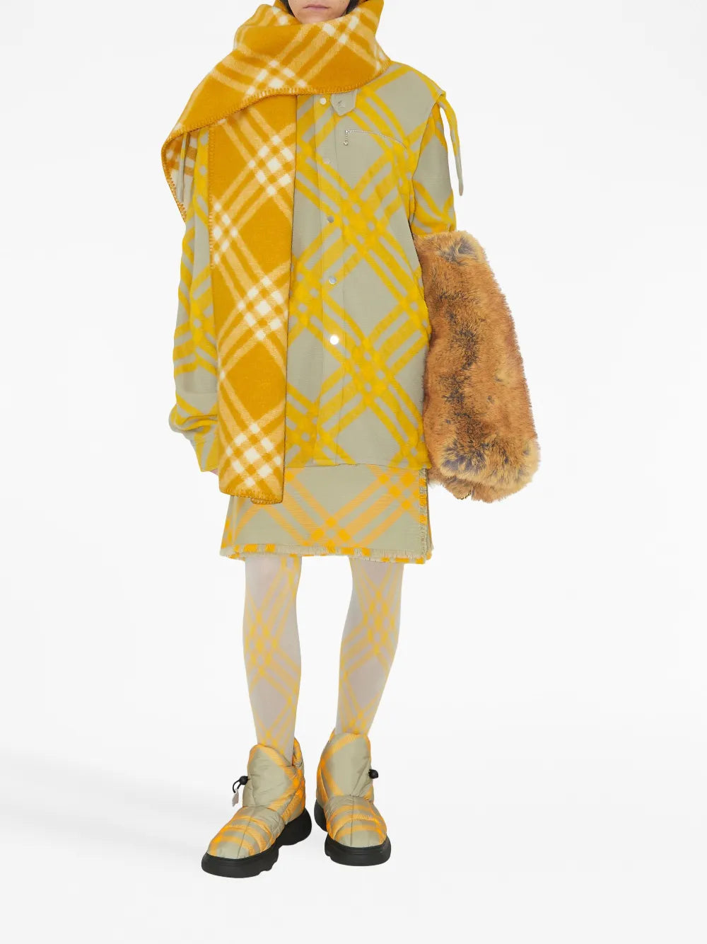 Burberry check-pattern frayed kilt
