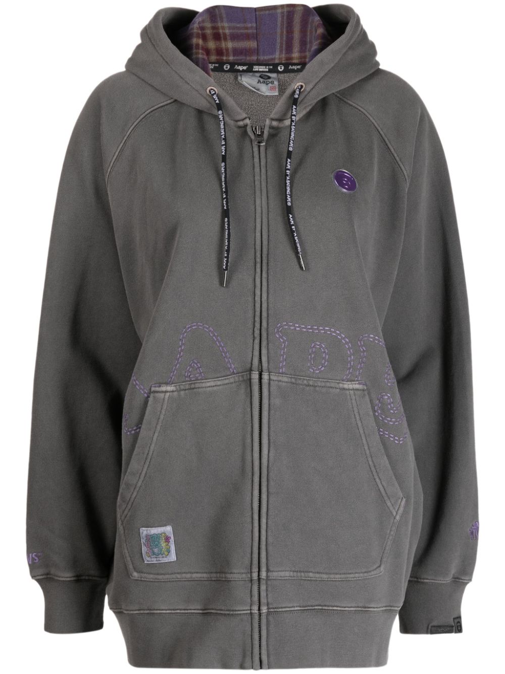 AAPE BY *A BATHING APE® logo-patch cotton hoodie