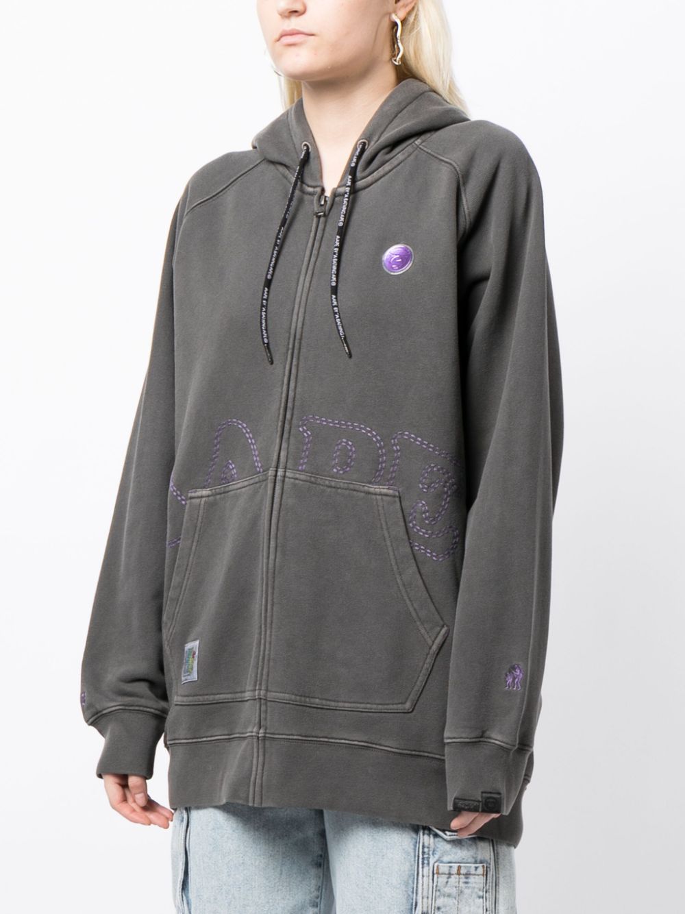 AAPE BY *A BATHING APE® logo-patch cotton hoodie