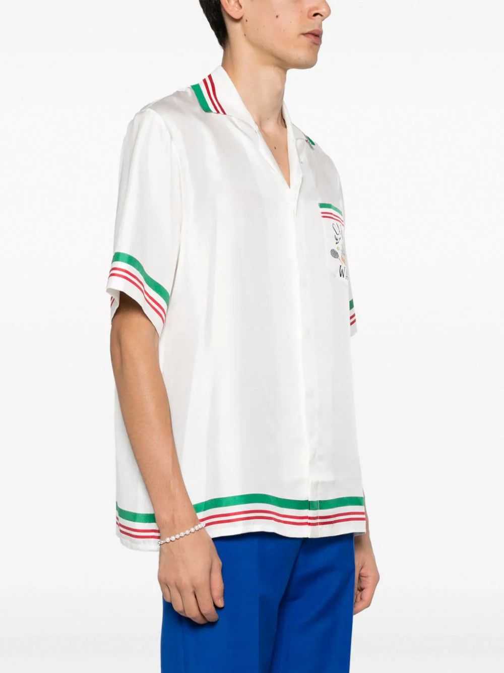 Casablanca  Tennis Club Icon striped silk shirt