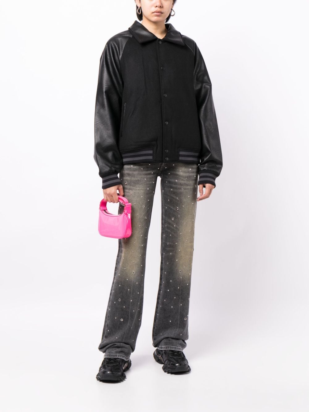 Vans X Goodfight Lettermans panelled bomber jacket