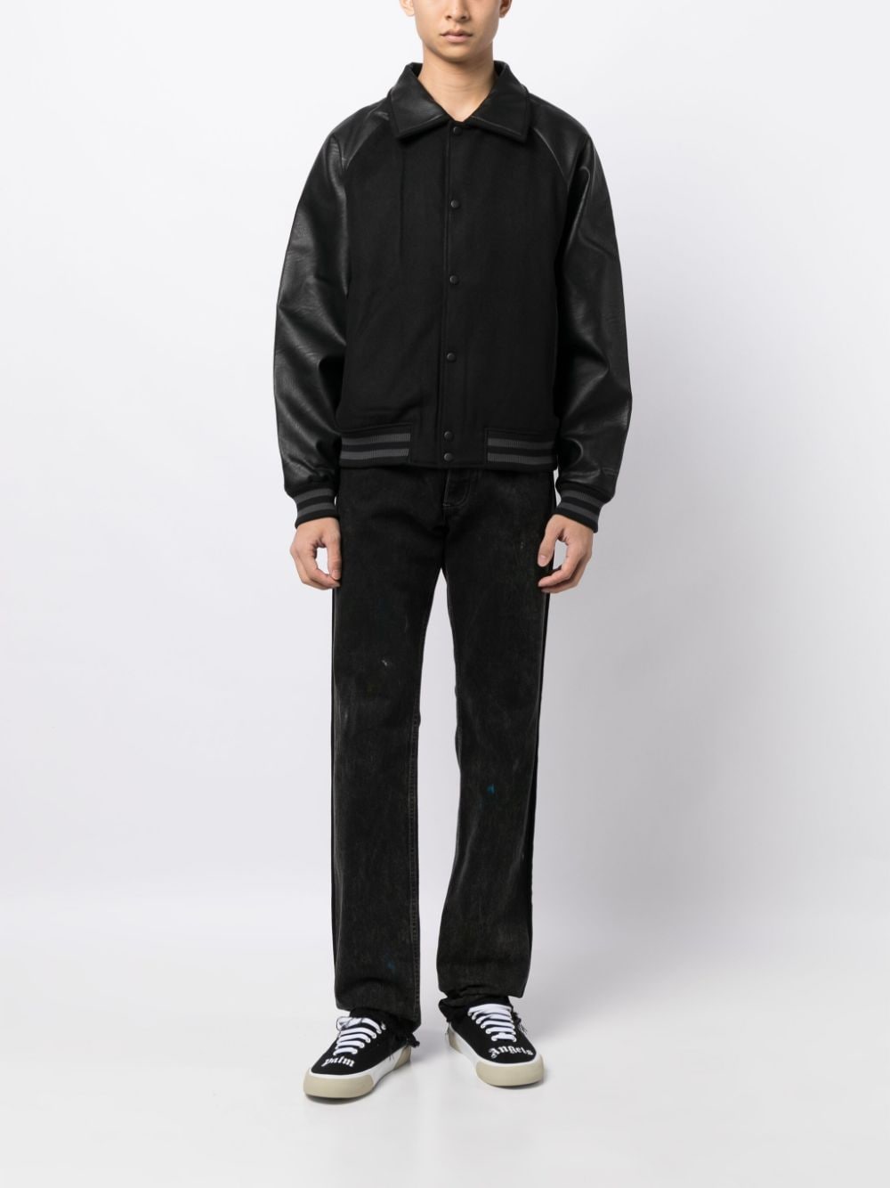Vans X Goodfight Lettermans panelled bomber jacket