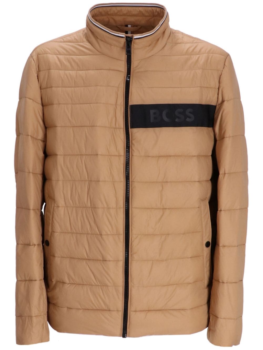 BOSS logo-tape water-repellent padded jacket