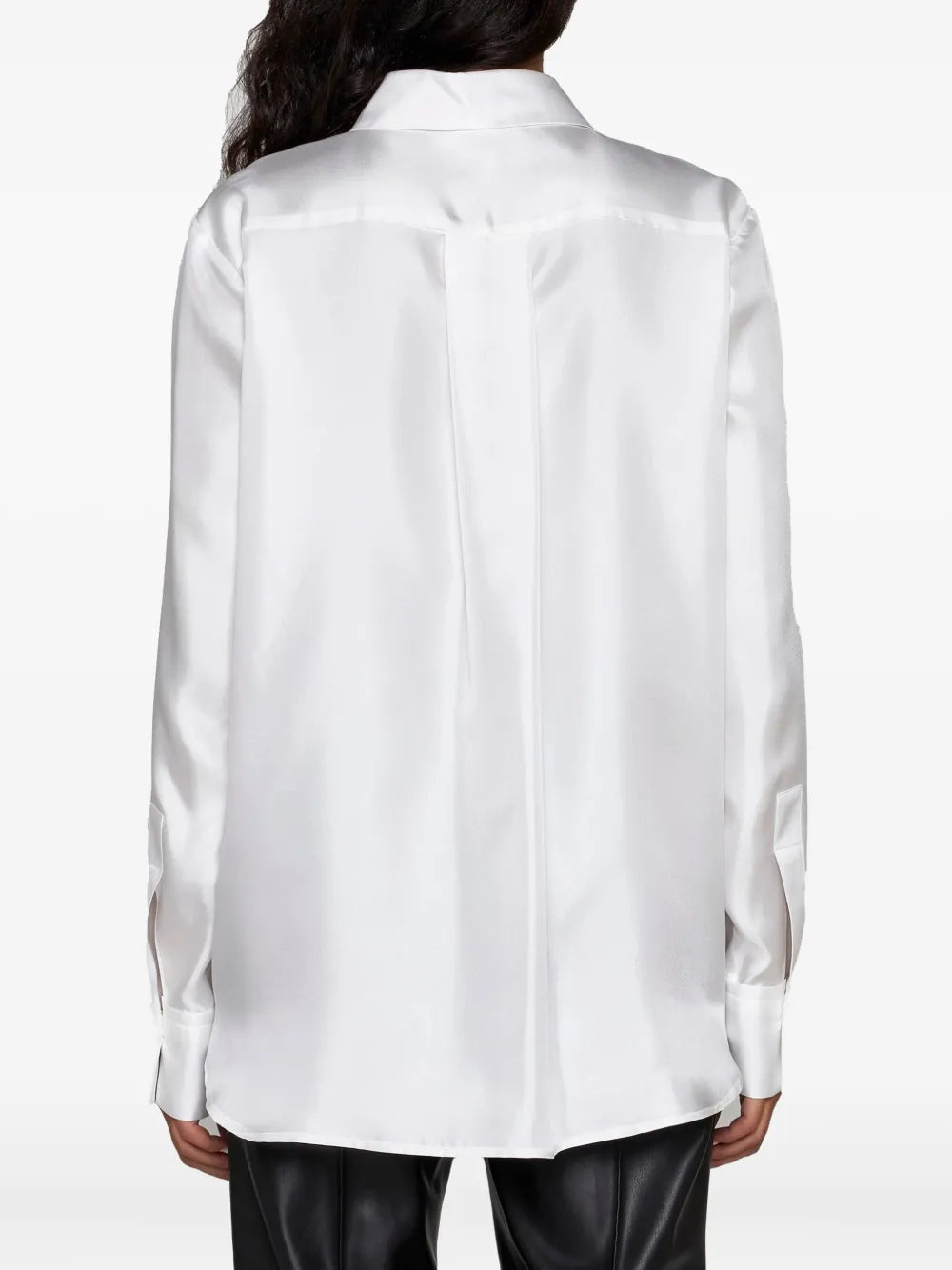 Blanca Vita satin long-sleeve shirt