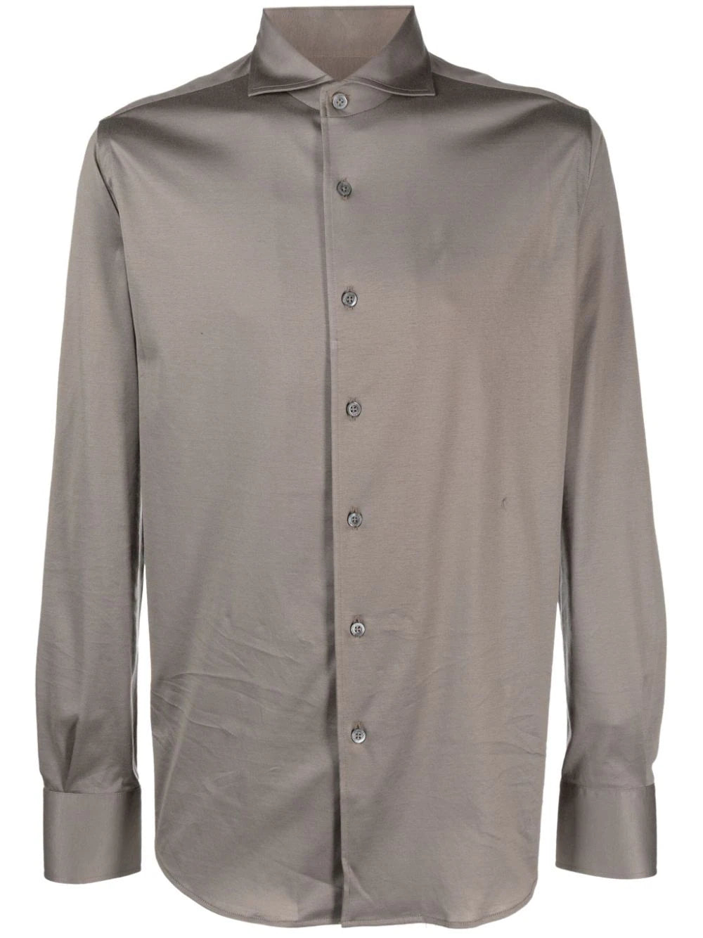 Canali  spread-collar cotton shirt