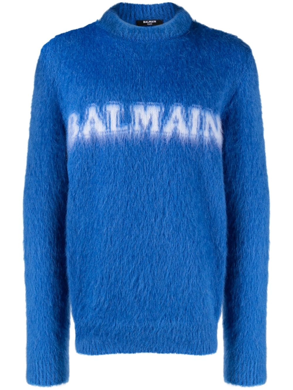 Balmain  logo-print brushed-finish jumper