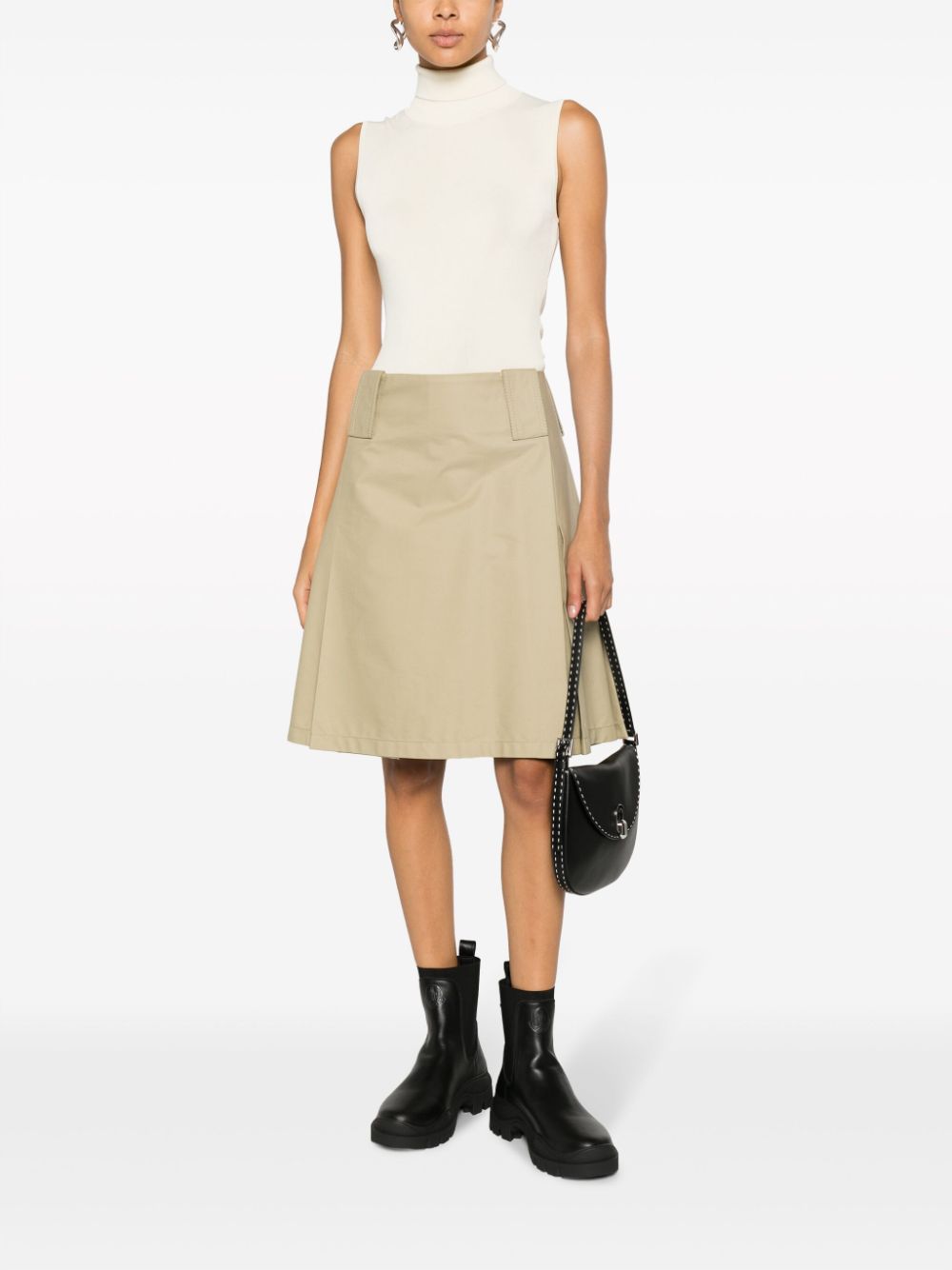 Burberry pleat-detail A-line midi skirt