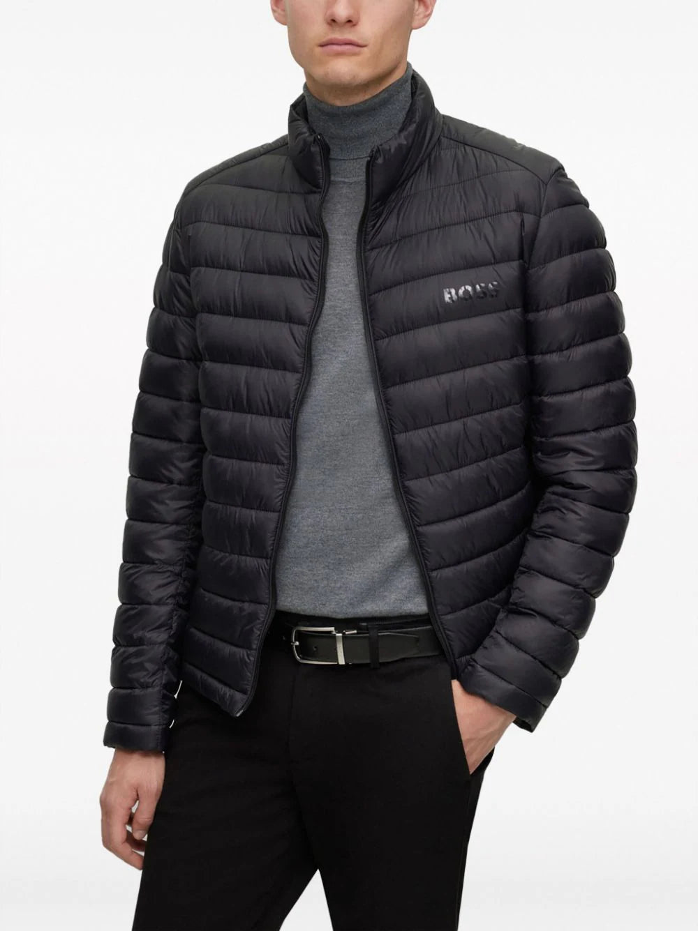 BOSS logo-appliqué padded jacket