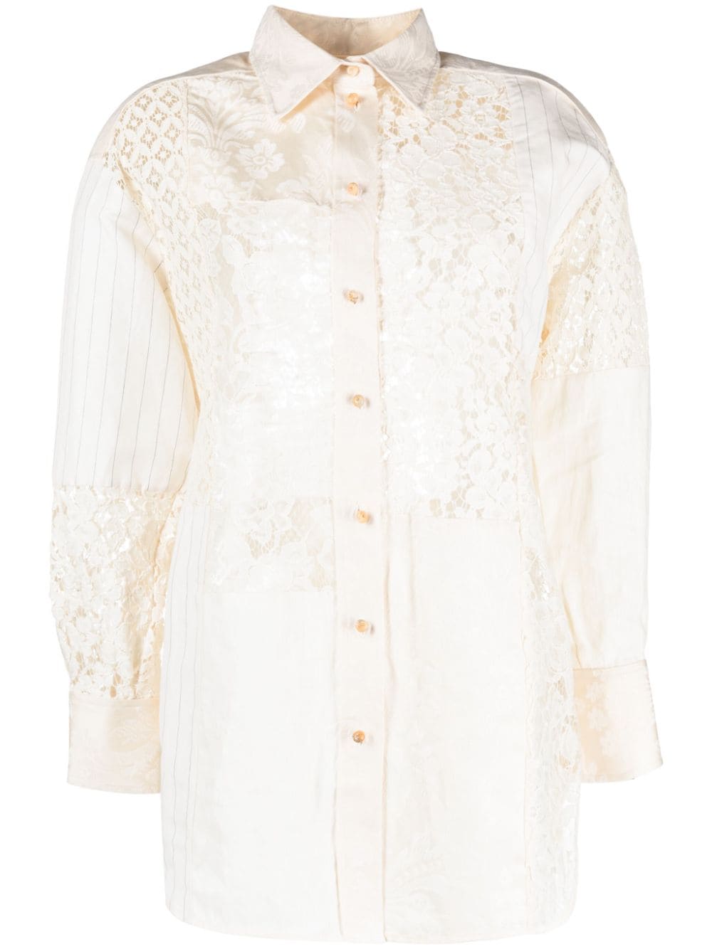 ZIMMERMANN  Luminosity lace-panel cotton-blend shirt