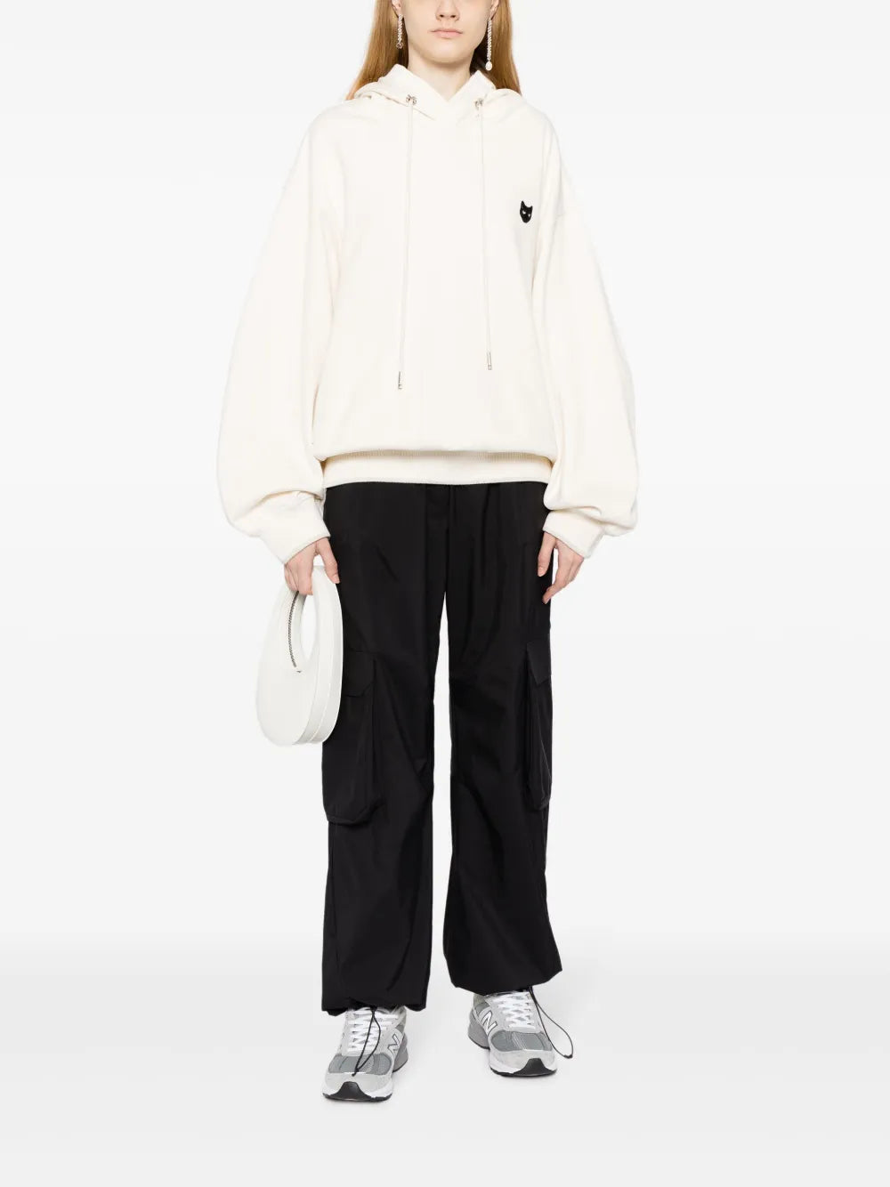 ZZERO BY SONGZIO  Panther-patch cotton hoodie