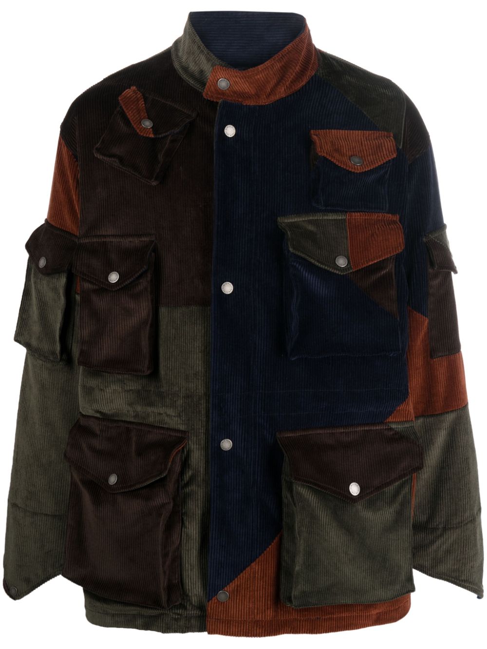 Baracuta  colour-block panelled corduroy jacket