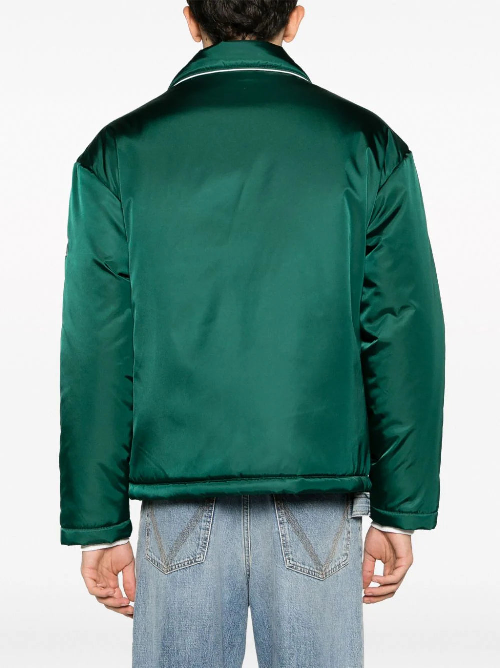 Casablanca logo-patch padded satin jacket