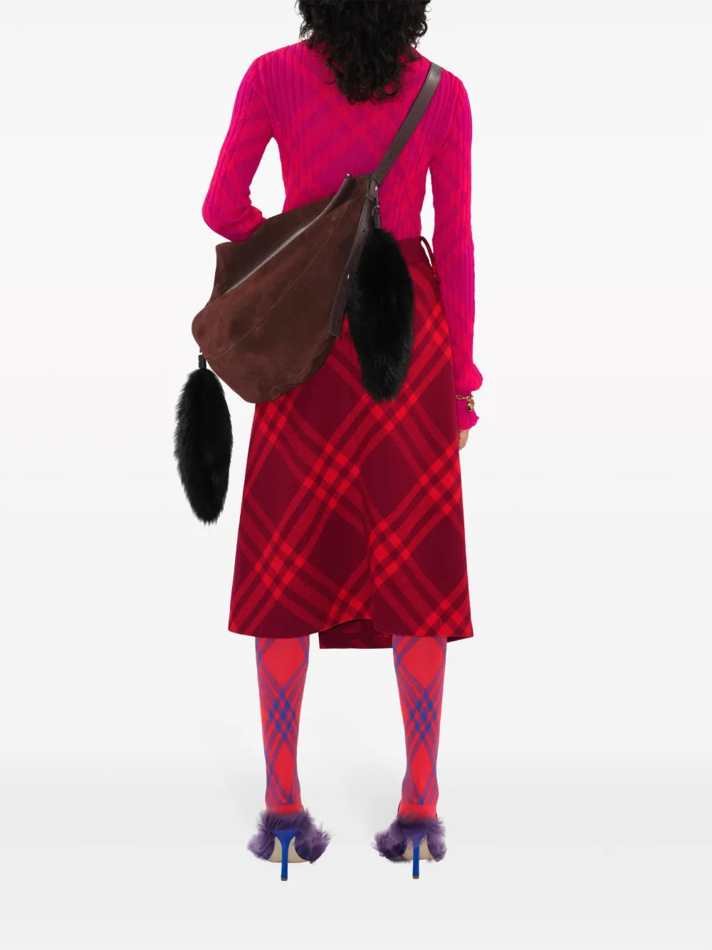 Burberry  check-patterned wool midi skirt
