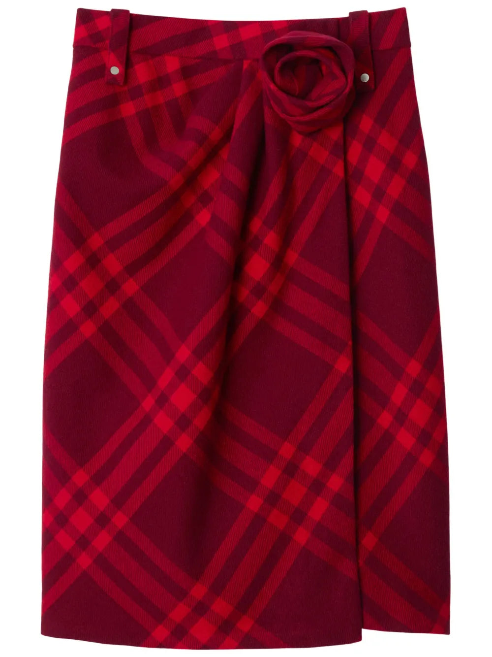 Burberry  check-patterned wool midi skirt