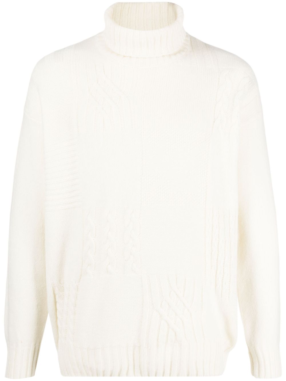 Canali  patch-detail roll-neck jumper