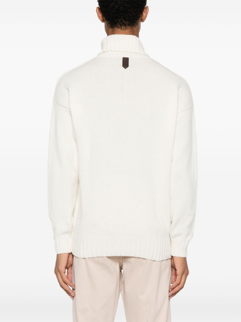Canali  patch-detail roll-neck jumper