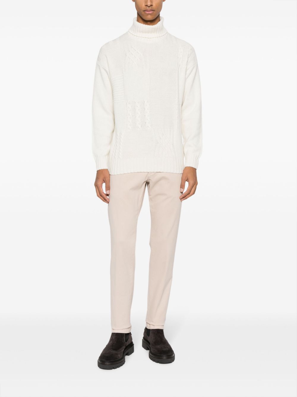 Canali  patch-detail roll-neck jumper