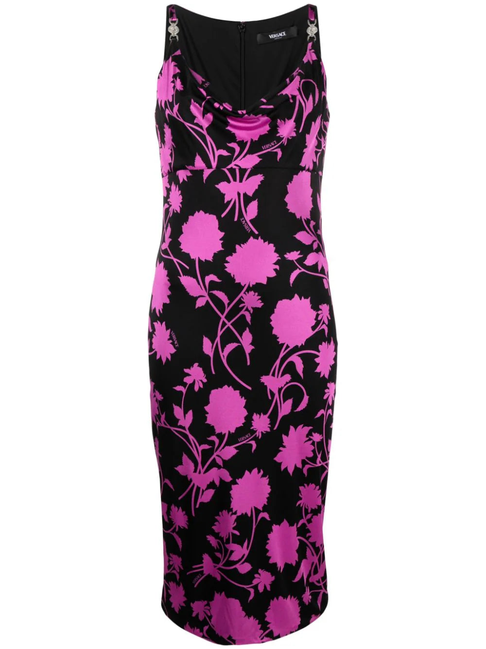 Versace  floral-print jersey midi dress