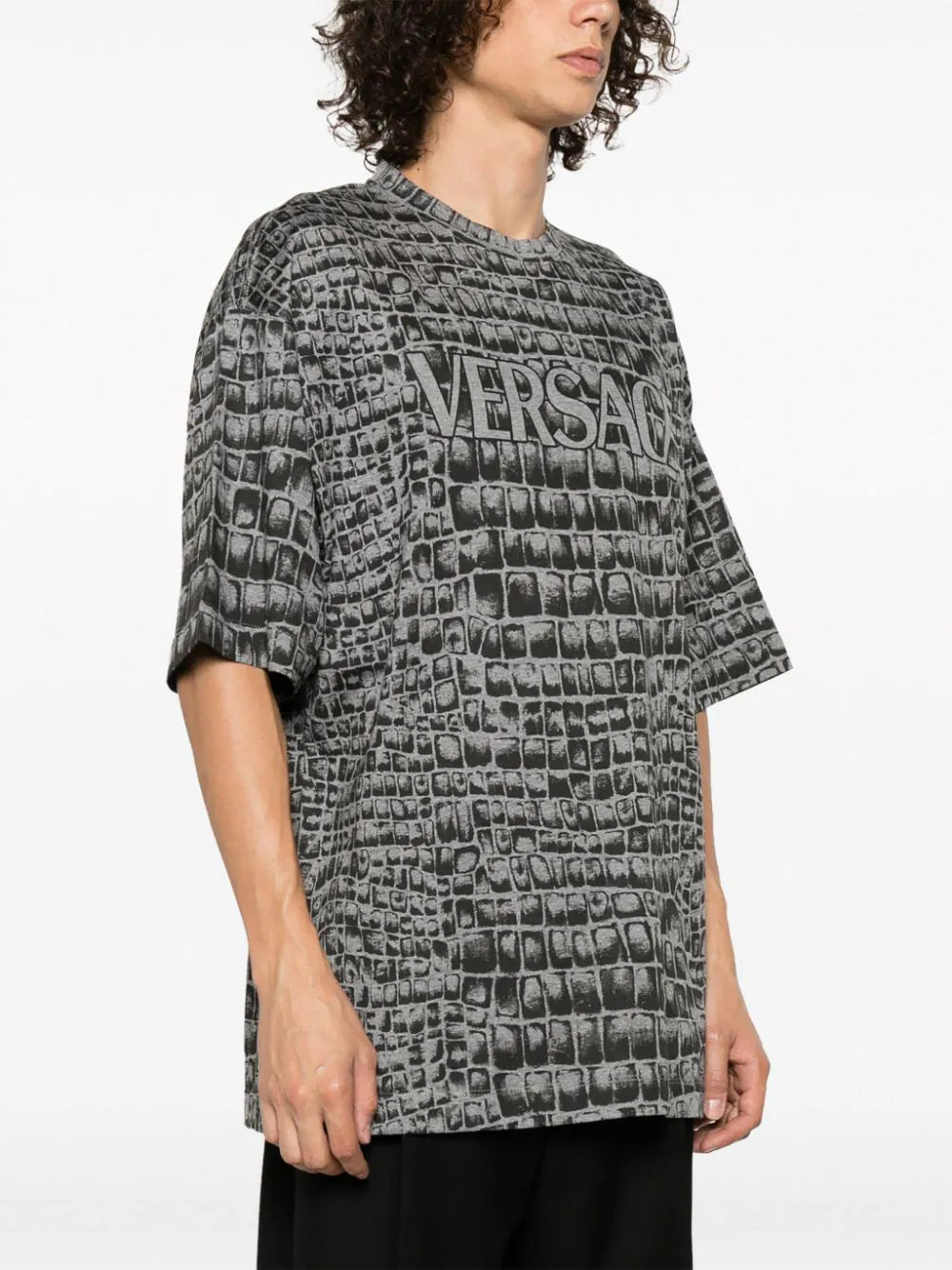 Versace  Coccodrillo-print cotton T-shirt