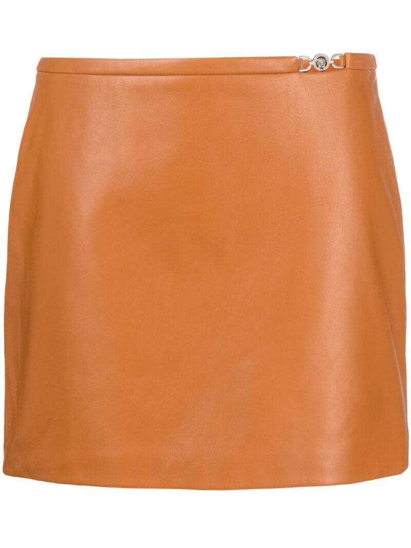 Versace  Medusa-embellished leather miniskirt