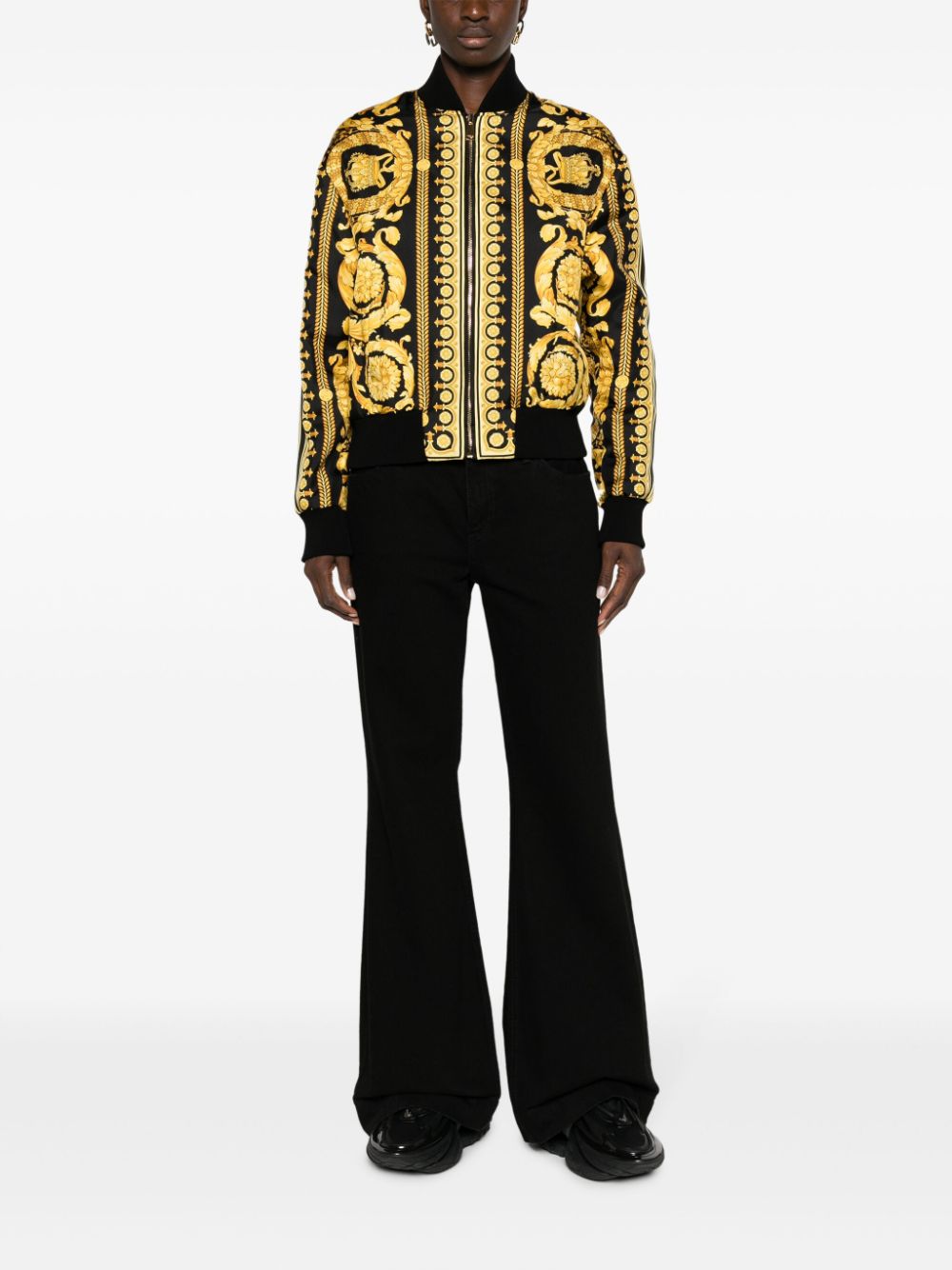 Versace Barocco reversible silk bomber jacket