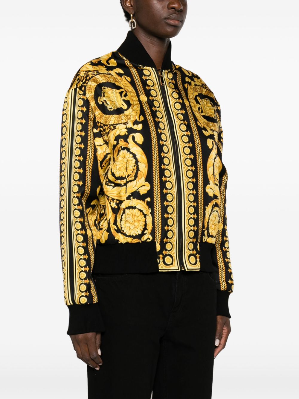 Versace Barocco reversible silk bomber jacket