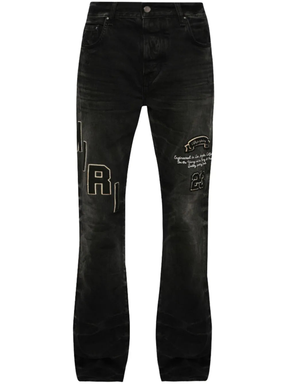 AMIRI  logo-patch distressed jeans