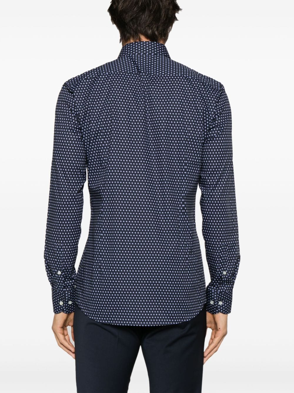 BOSS polka-dot long-sleeve shirt