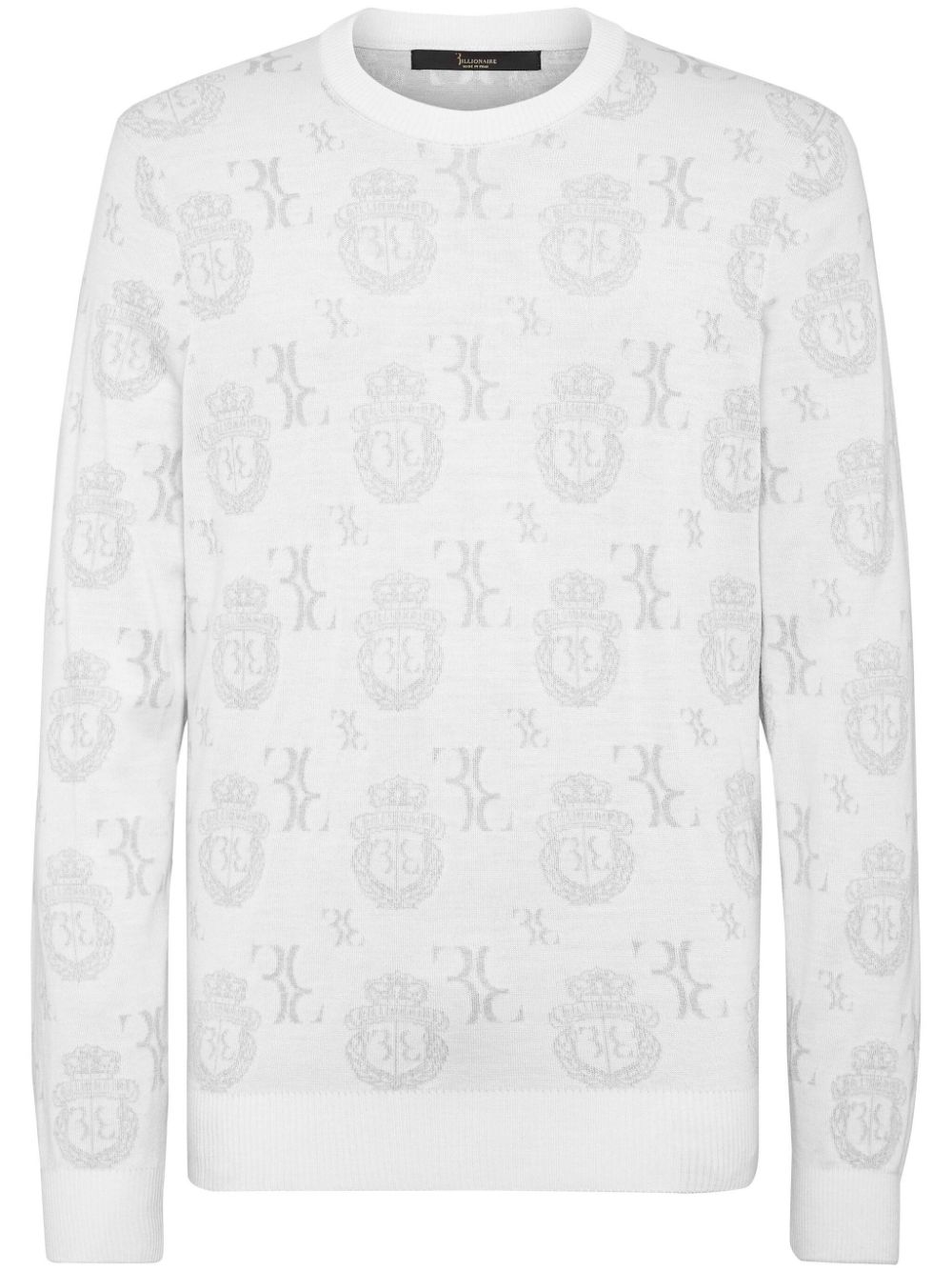 Billionaire  Crest patterned-jacquard sweatshirt