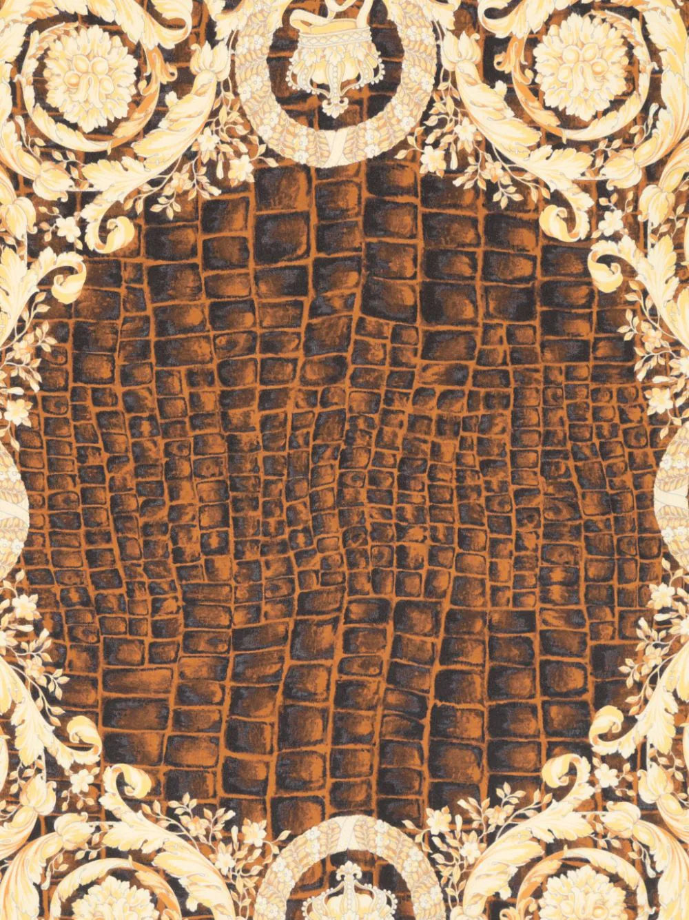 Versace Baroccodile-print silk square scarf - Image 2