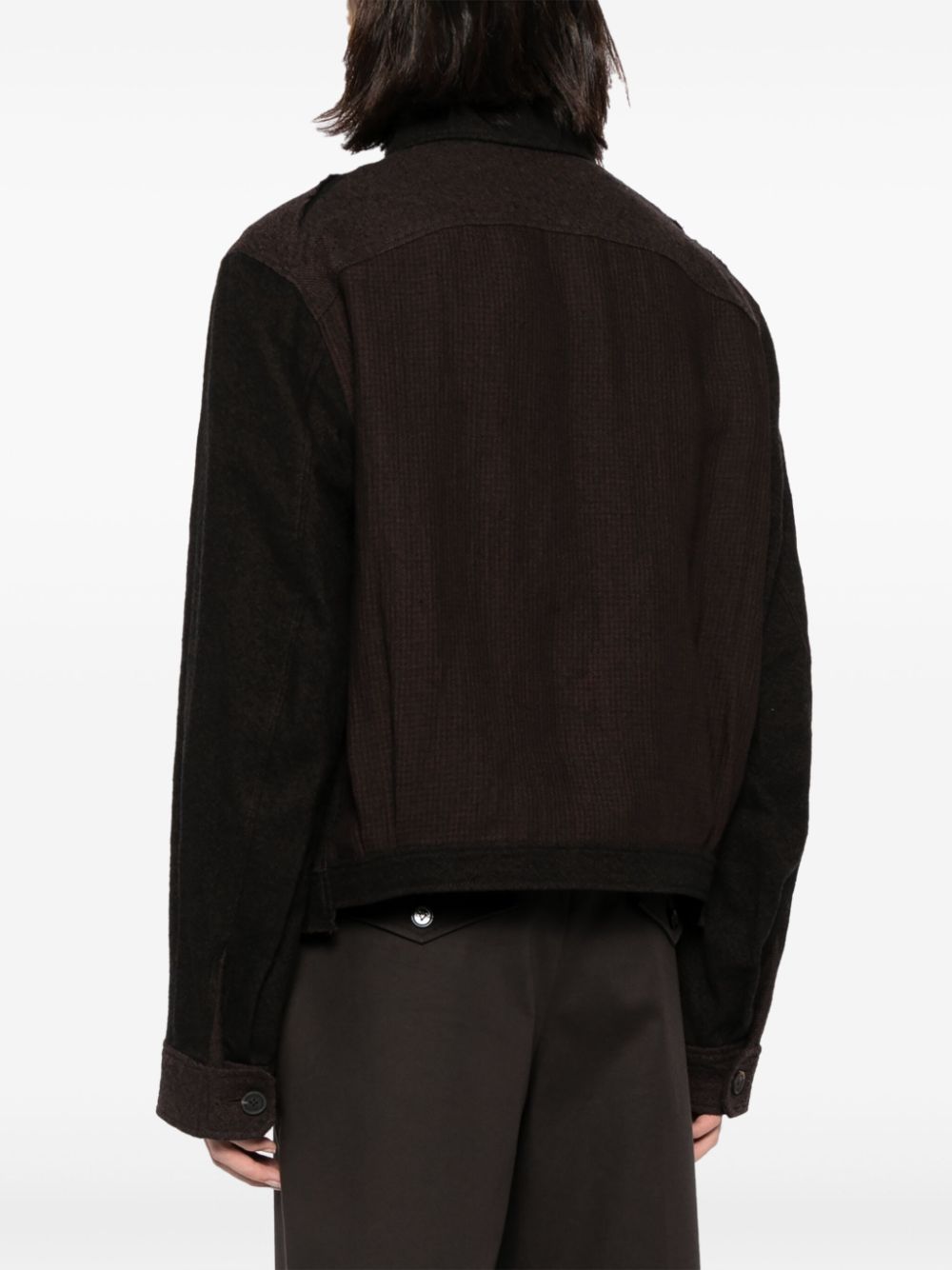 Ziggy Chen patchwork single-breasted shirt jacket