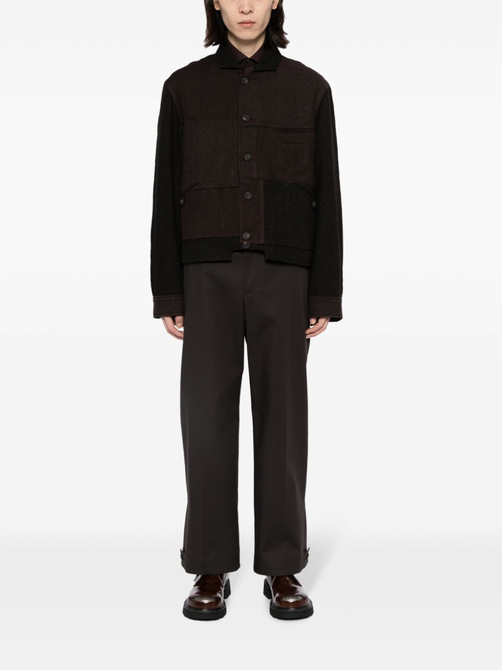 Ziggy Chen patchwork single-breasted shirt jacket