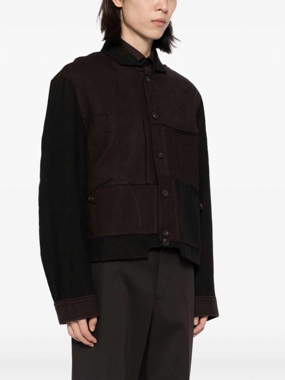 Ziggy Chen patchwork single-breasted shirt jacket