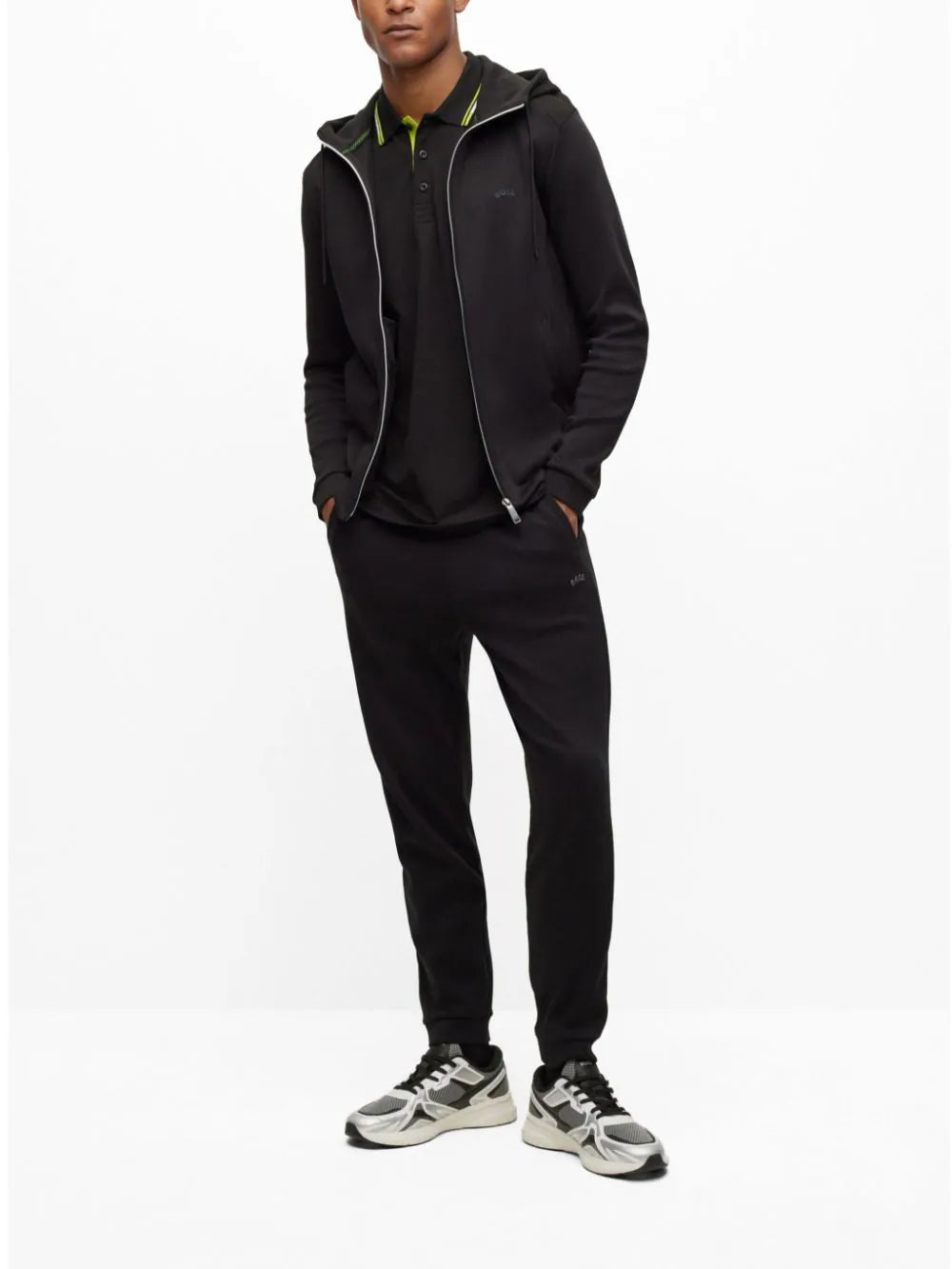BOSS  logo-embroidered cotton polo shirt