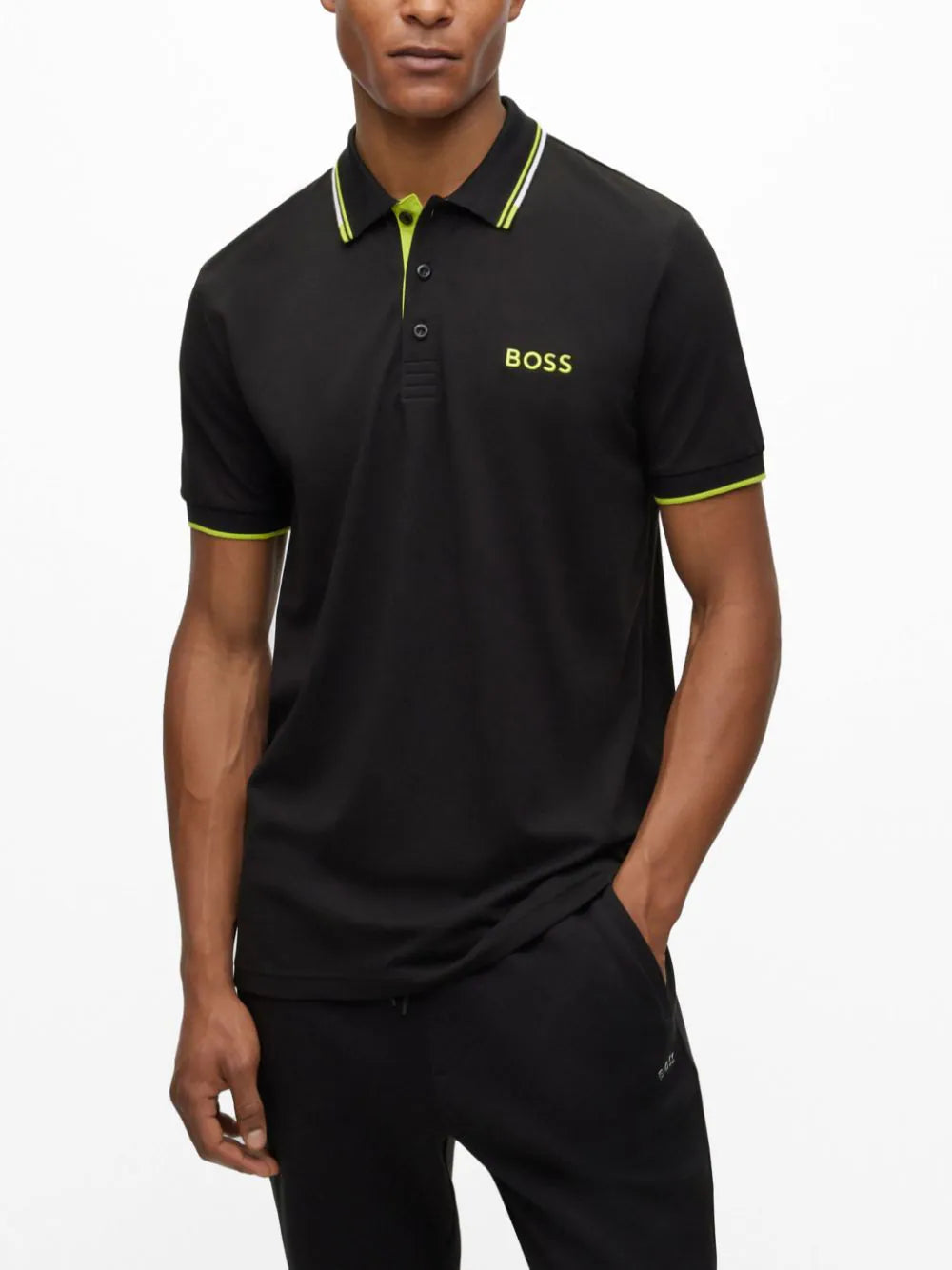 BOSS  logo-embroidered cotton polo shirt