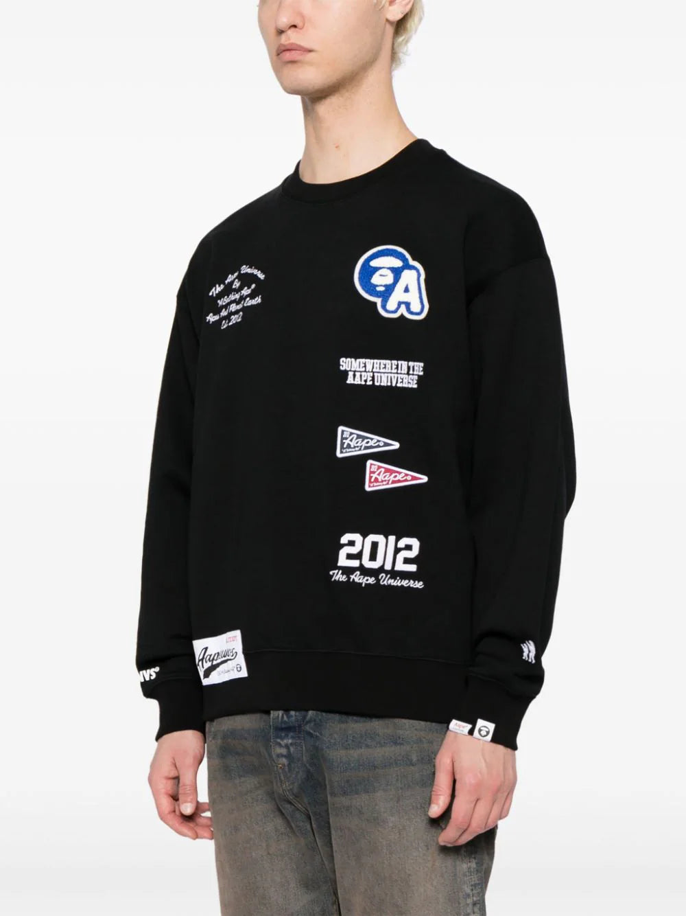 AAPE BY *A BATHING APE®  logo-embroidered patch sweatshirt