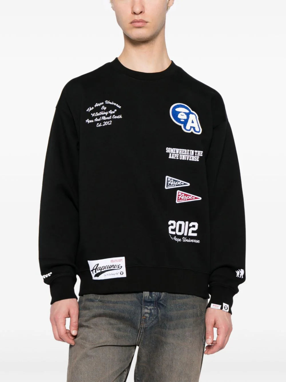 AAPE BY *A BATHING APE®  logo-embroidered patch sweatshirt