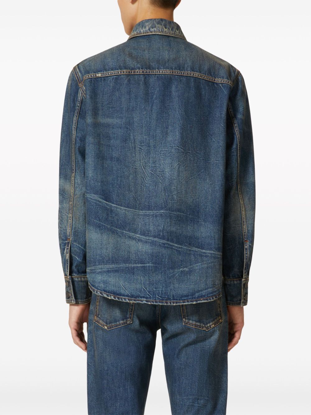 Valentino Garavani V-detail denim shirt