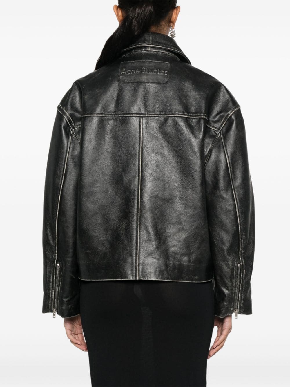 Acne Studios distressed-effect biker jacket - Image 4