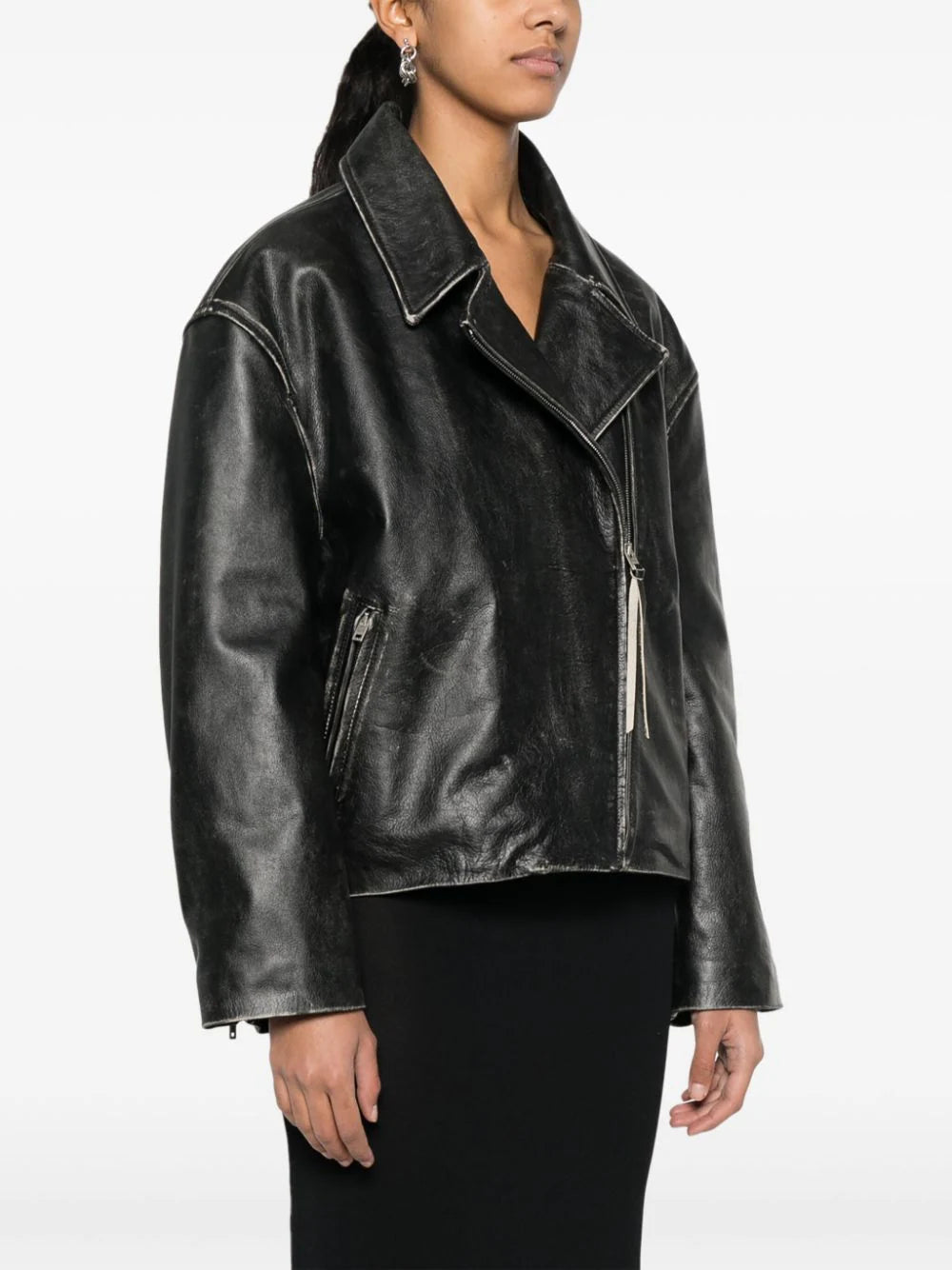 Acne Studios distressed-effect biker jacket - Image 3