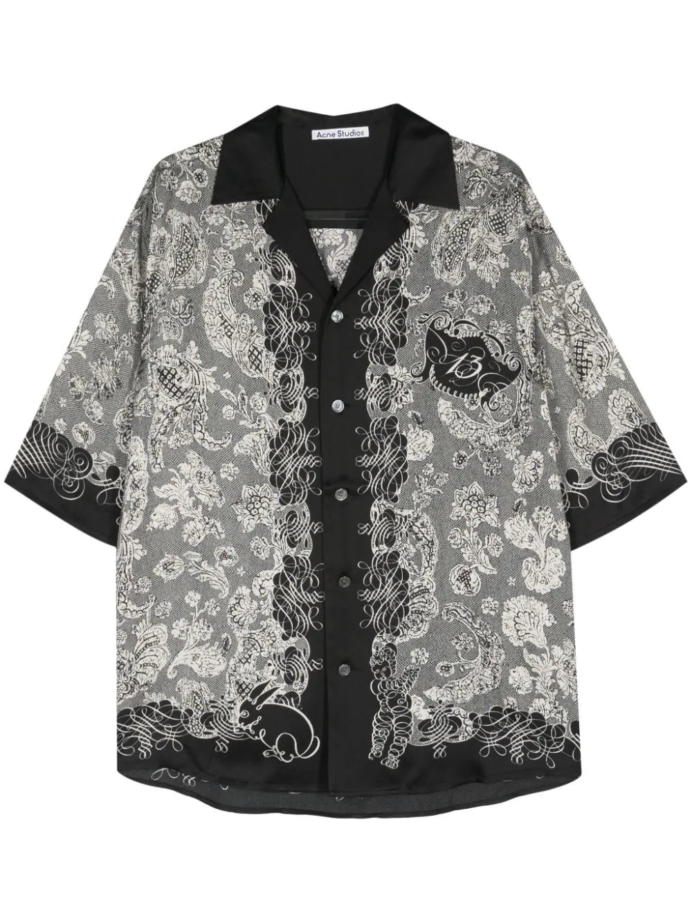 Acne Studios  floral-print bowling shirt
