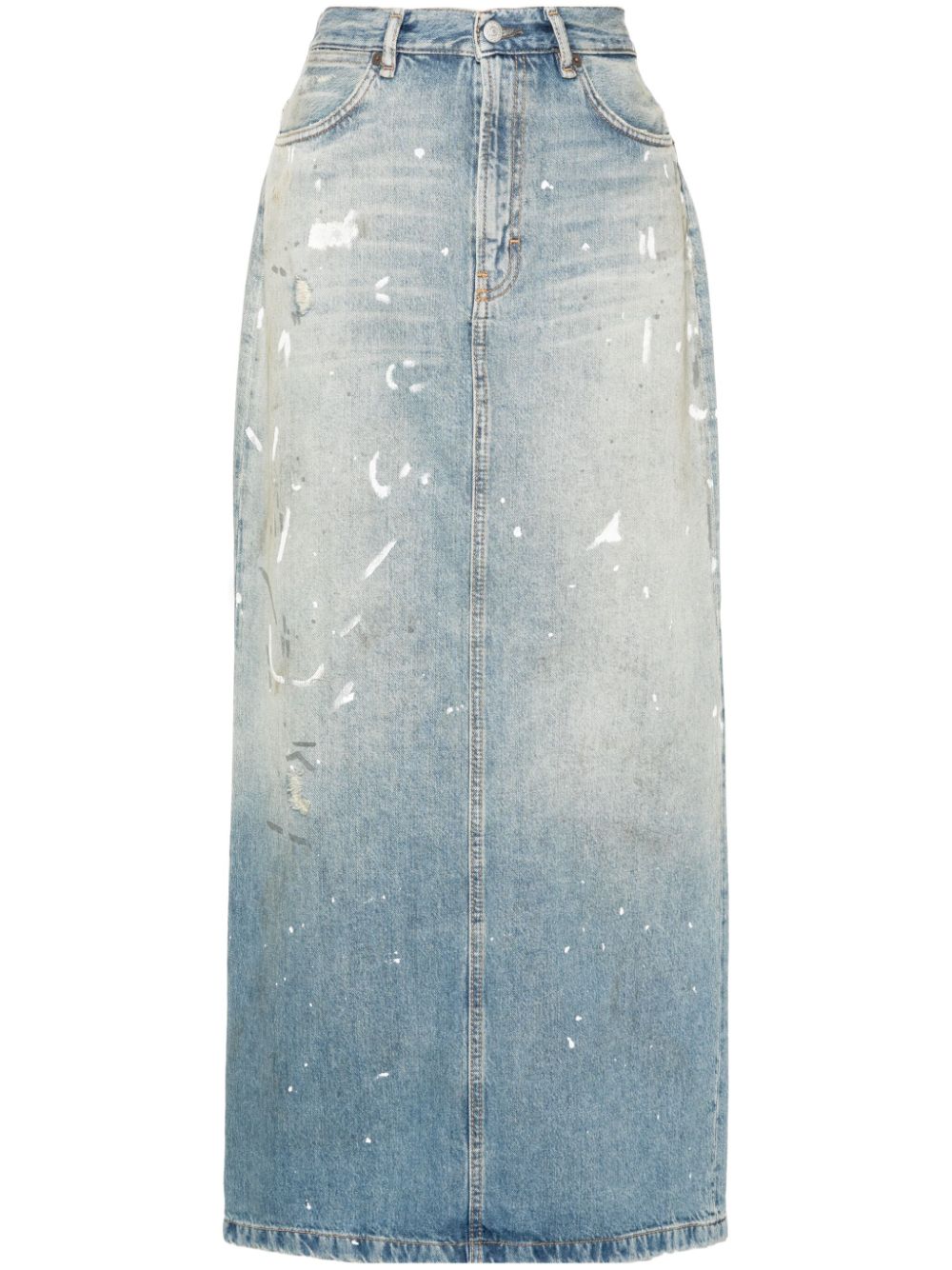 Acne Studios  paint-splatter denim maxi skirt