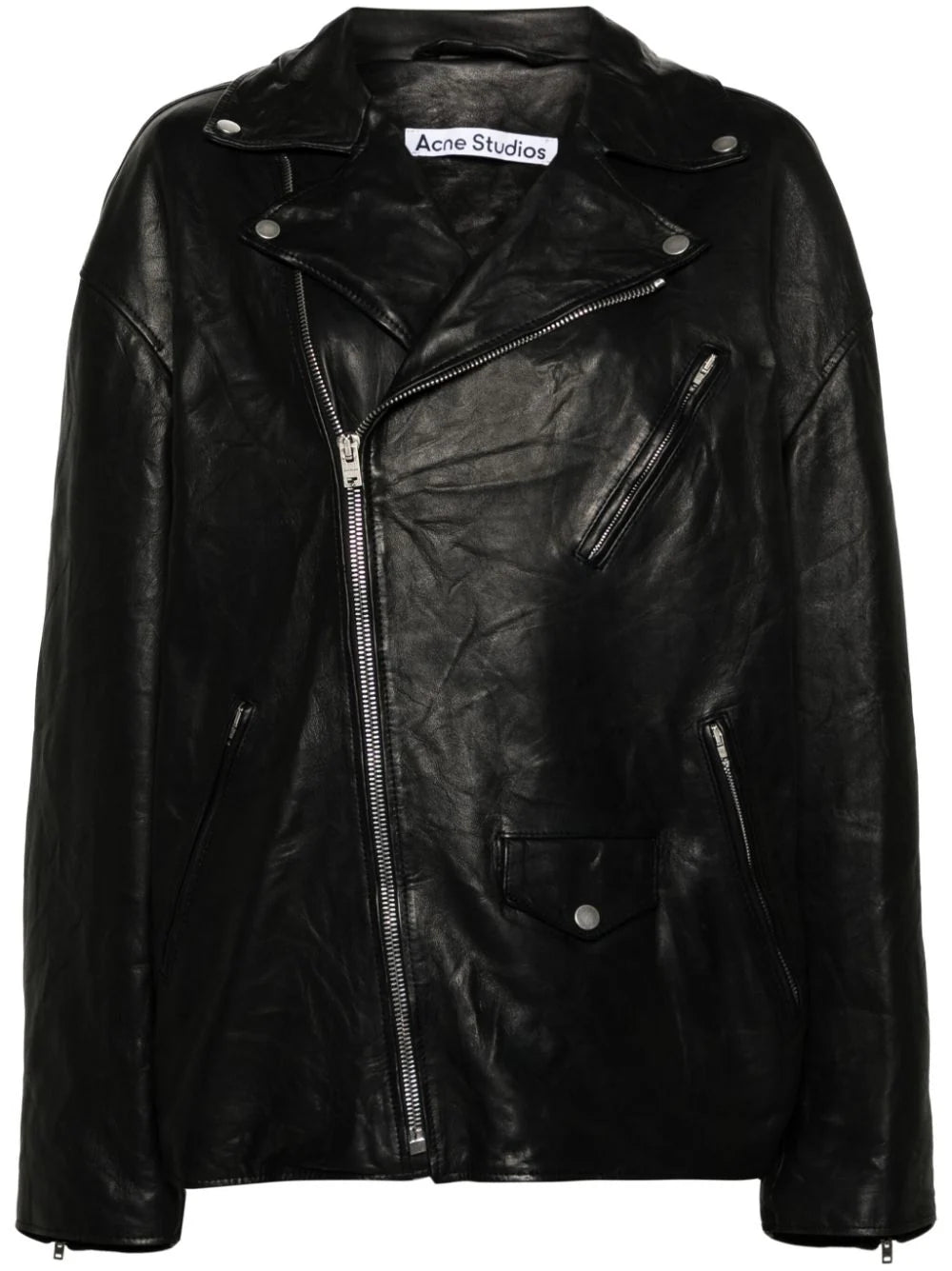 Acne Studios  asymmetric leather biker jacket