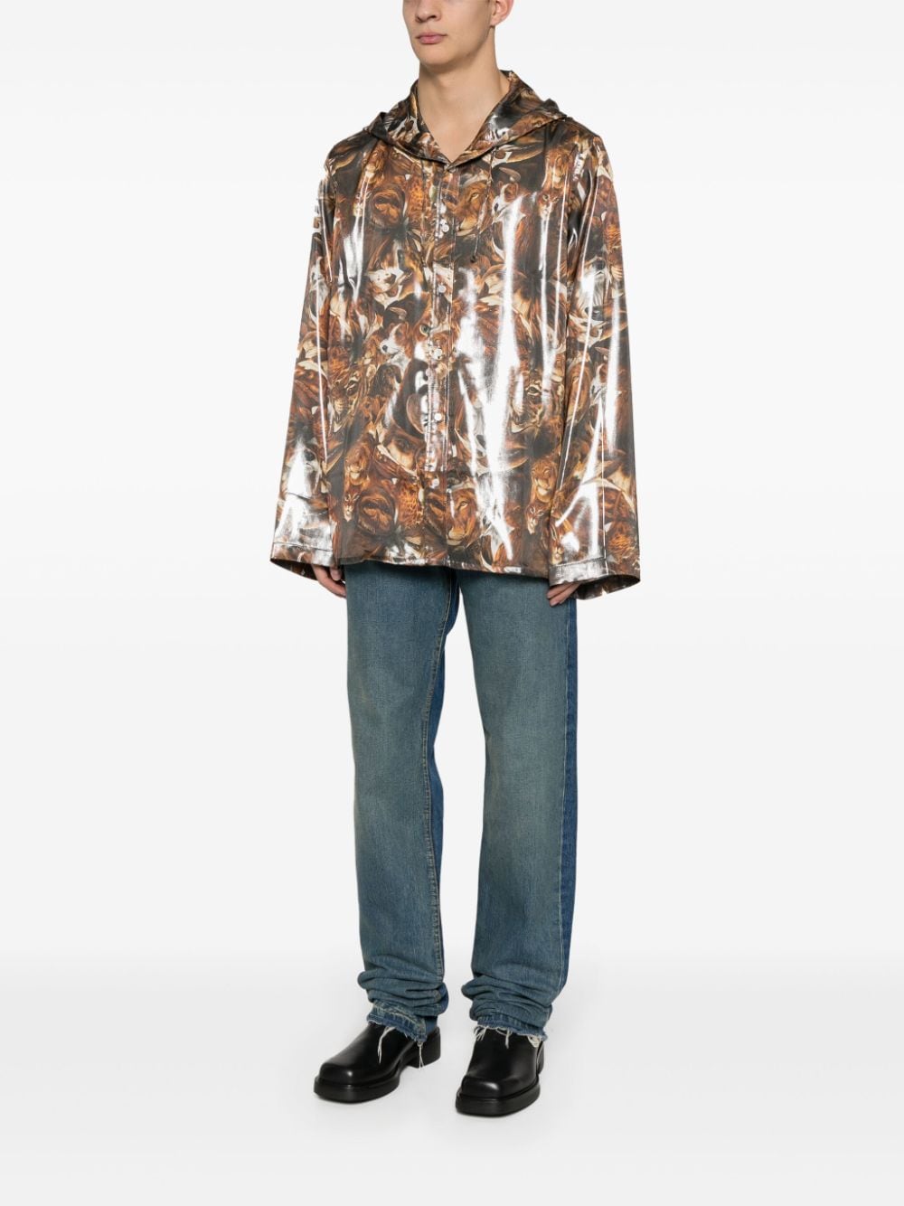 Acne Studios graphic-print hooded lightweight jacket
